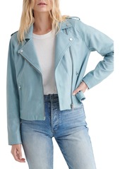 Lucky Brand Light Blue Leather Moto Jacket at Nordstrom