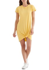 Lucky Brand Twist Front Cotton & Modal T-Shirt Dress in Ochre at Nordstrom