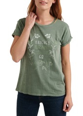 Lucky Brand Wreath Graphic Tee in Sea Spray at Nordstrom