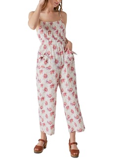 Lucky Brand Womens Smocked Bow Jumpsuit