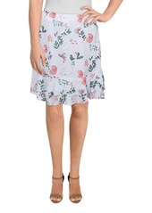 Lucy Aitana Womens Ruffle Floral Print Flounce Skirt