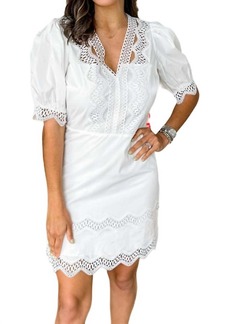 Lucy Alba Embroidered Mini Dress In White