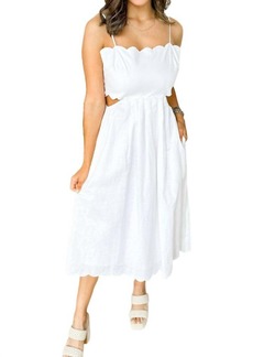 Lucy Alba Scalloped Dress In White