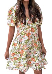 Lucy Azelea Mini Dress In Orange Floral