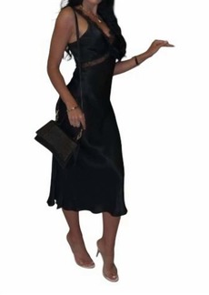 Lucy Camille Lace Midi Dress In Black