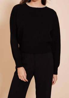 Lucy Carota Pearl Sweater In Black