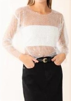 Lucy Celia Sequin Top In White