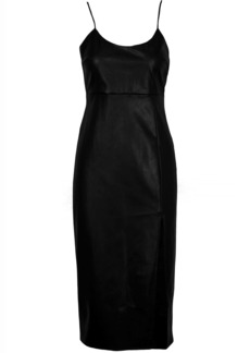 Lucy Connor Faux Leather Dress In Black
