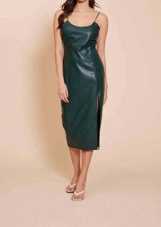Lucy Connor Faux Leather Dress In Pine