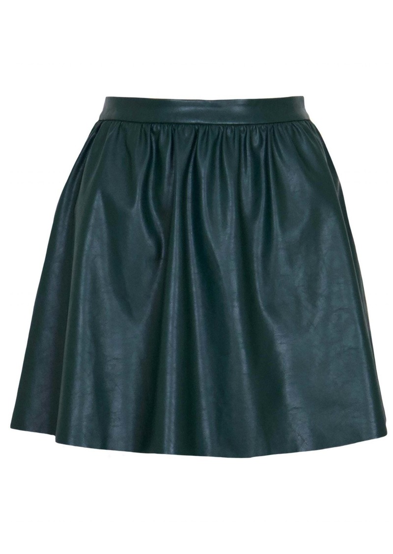Lucy Connor Faux Leather Mini Skirt In Forest Green