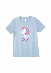 Cute Lucy Unicorn Personalized Name Girls Gifts Premium T-Shirt
