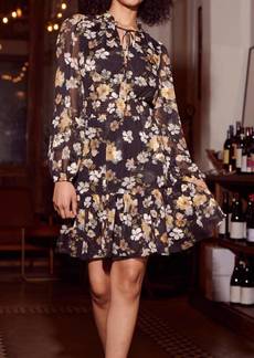 Lucy Dallas Floral Dress In Black/yellow