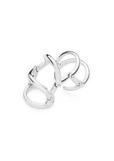 Lucy Drop Armour Ring With Double Hinge - Silver