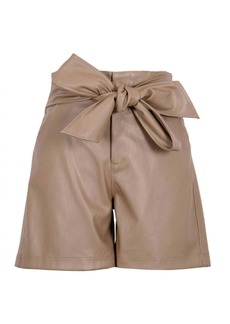 Lucy Etta Leather Short In Brown