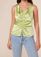 Lucy Faye Ruched Top In Light Green