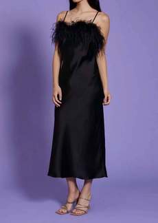 Lucy Flora Feather Dress in Black