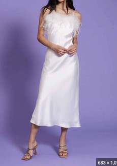 Lucy Flora Feather Dress In White