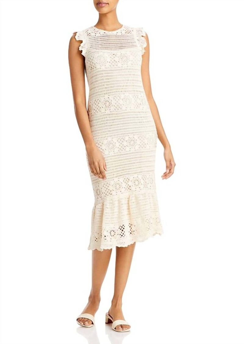 Lucy Hannah Crochet Dress In Beige