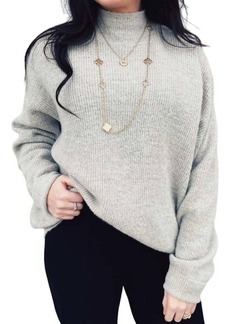 Lucy Hannah Mock Neck Sweater In Grey