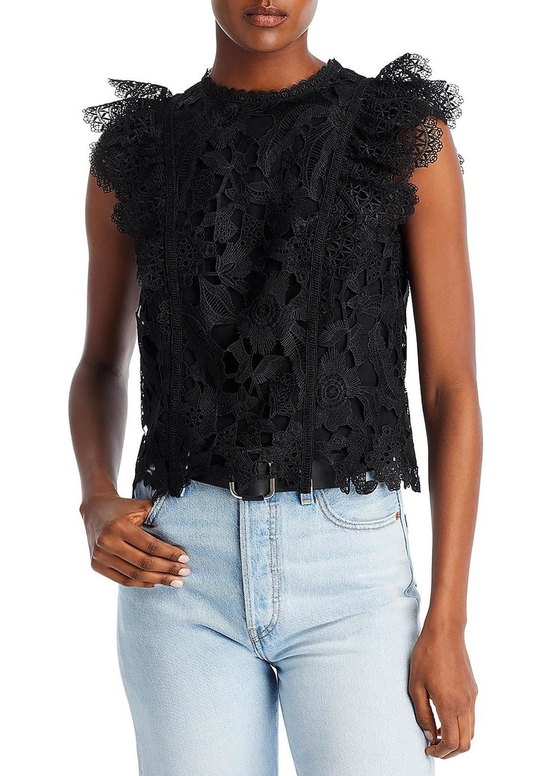 Lucy Heidi Womens Lace Cap Sleeves Blouse