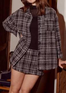 Lucy Jacque Tweed Jacket In Black Plaid