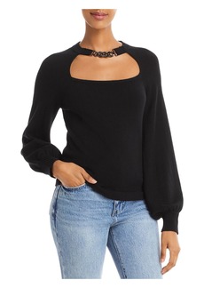 Lucy Jett Womens Knit Cut-Out Pullover Sweater