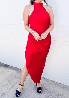 Lucy Jiya Halter Dress In Red