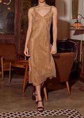 Lucy Karine Slip Dress In Coffee