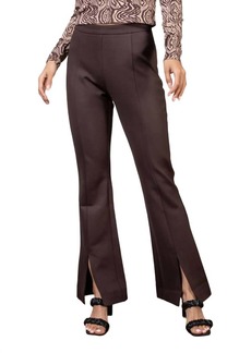 Lucy Kate Front Slit Trouser In Chocolate Brown