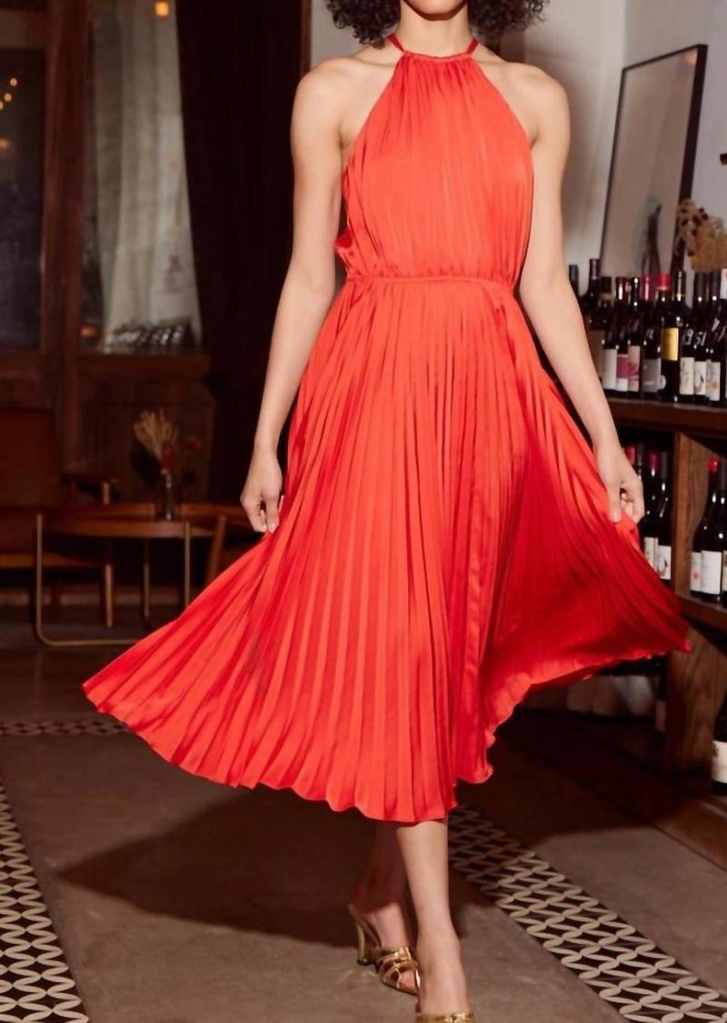 Lucy Kora Pleated Dress In Red