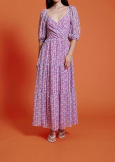 Lucy Linden Sweetheart Dress In Floral Purple