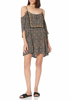 Lucy Love Women's Kenzie Printed Cold Shoulder Tunic Dress