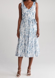 Lucy Paris Alora Floral Tiered Dress in Blue Floral at Nordstrom Rack