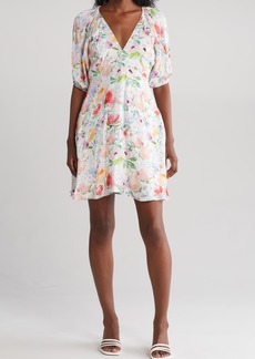 Lucy Paris Azalea Floral Babydoll Dress in White Floral at Nordstrom Rack