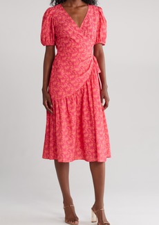 Lucy Paris Carnation Faux Wrap Dress in Fuchsia at Nordstrom Rack