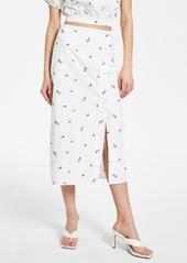 Lucy Paris Cotton Side-Button Skirt