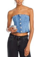 Lucy Paris Denim Strapless Peplum Top - 100% Exclusive