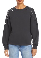 Lucy Paris Faux Pearl Embellished Sweatshirt