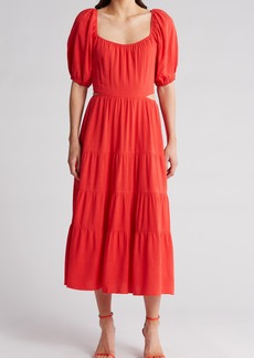 Lucy Paris Keely Cutout Midi Dress in Red at Nordstrom Rack