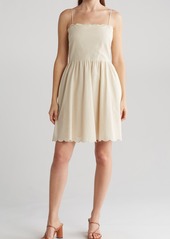 Lucy Paris Sisi Scallop Cotton & Linen Dress in Beige at Nordstrom Rack
