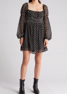 Lucy Paris Sydney Embroidered Long Sleeve Dress in Black at Nordstrom Rack