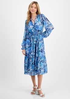 Lucy Paris Women's Trina Floral-Print Midi Dress - Blue Floral