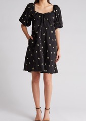 Lucy Paris Zuma Floral Embroidered Dress in Black at Nordstrom Rack