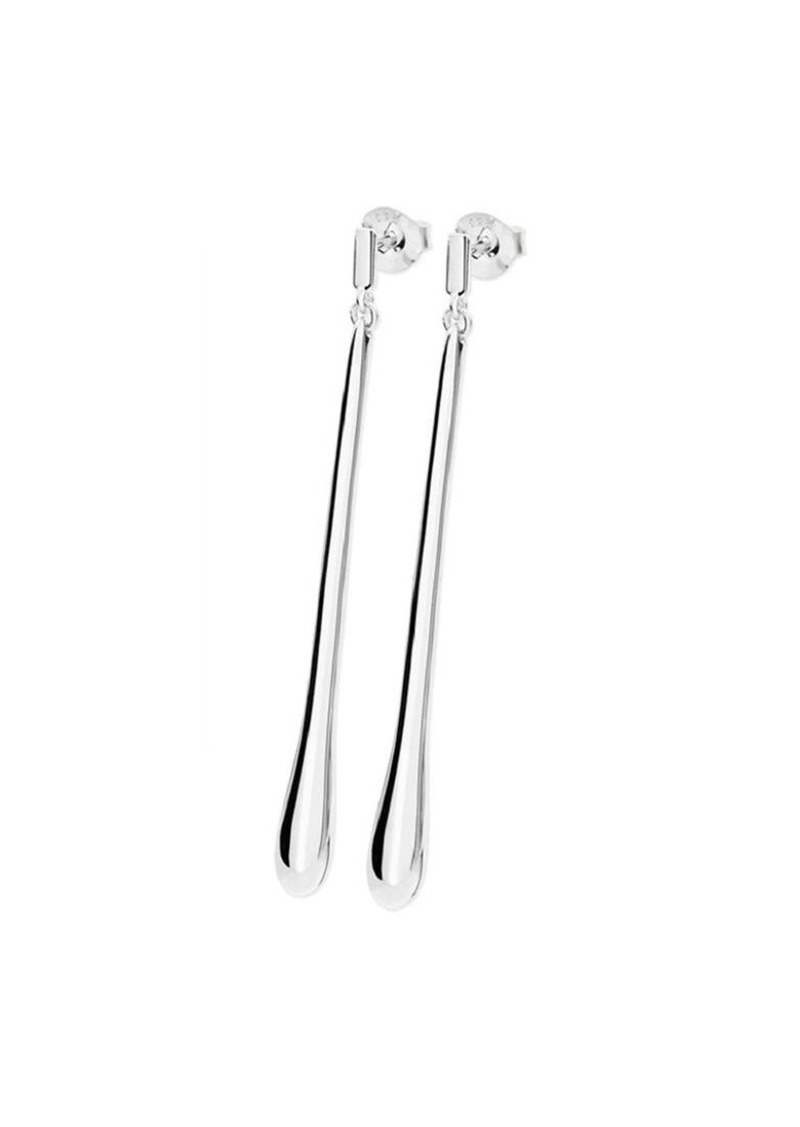 Lucy Quartermaine Long Drop Stud Earrings - Silver