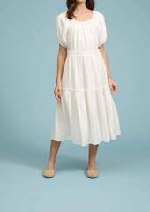 Lucy Maddox Tiered Midi Dress In White