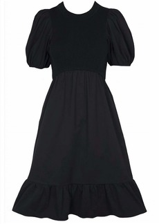Lucy Mela Mixed Knit Dress In Black