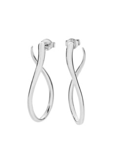 Lucy Melting Drop Hoops Earrings - Silver