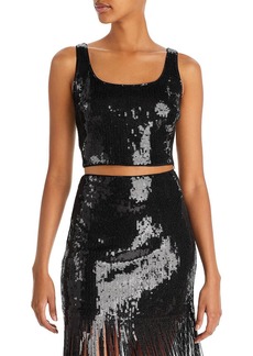 Lucy Morgan Womens Sequined Short Cropped