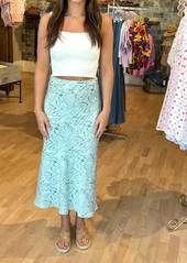 Lucy Nova Swirl Bias Skirt In Mint