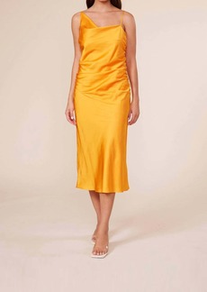 Lucy Pierre Gathered Dress In Tangerine